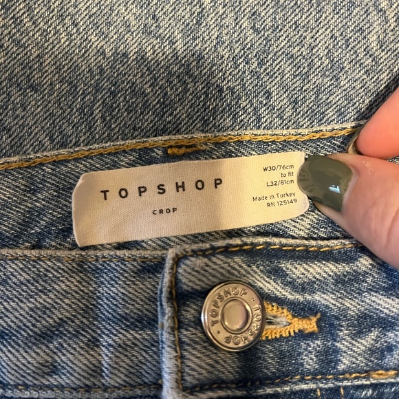 Topshop Crop Flare Blue Jeans - Picture 3 of 3